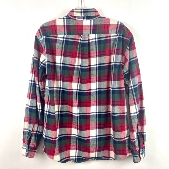 Lands' End Men's Flannel Button Up Plaid Shirt Standard Fit 100% Cotton Soft L - Picture 8 of 13
